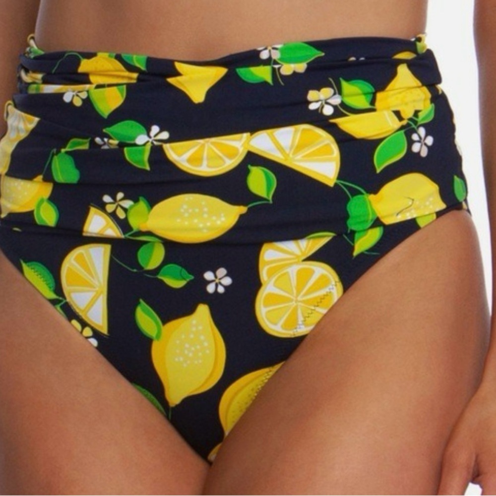 Trina Turk Lemon Print Bikini Bottom size 6